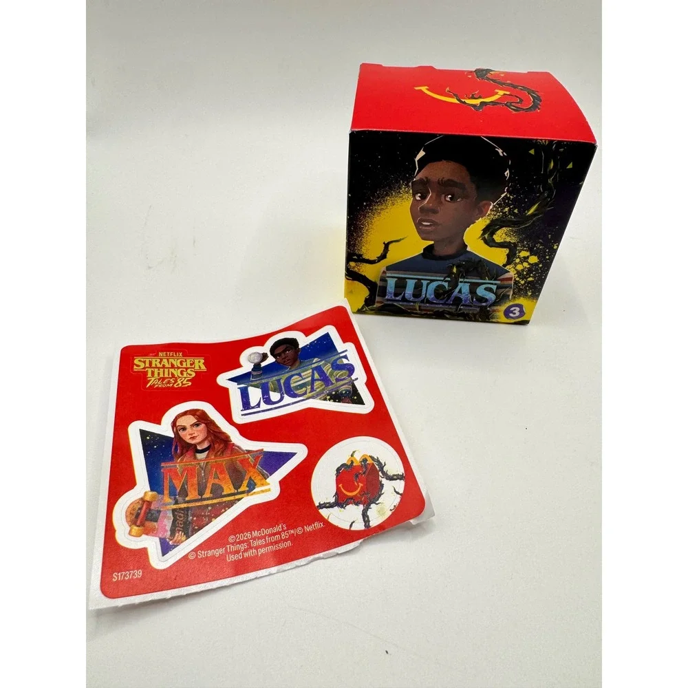 McDonalds‎ Stranger Things Lucas Sinclair Happy Meal Toy 3 Orange Case Stickers